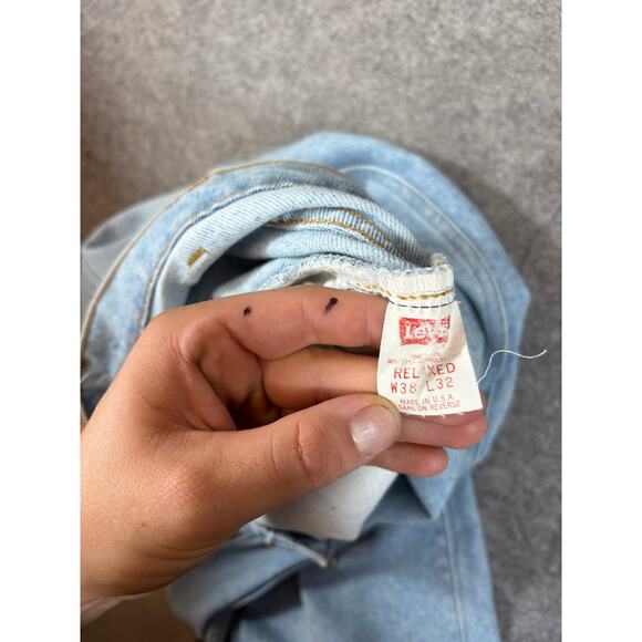 VINTAGE 90s Levis Jeans Mens 38x32 Blue Denim Relaxed Straight Silver Tab USA - Picture 8 of 8